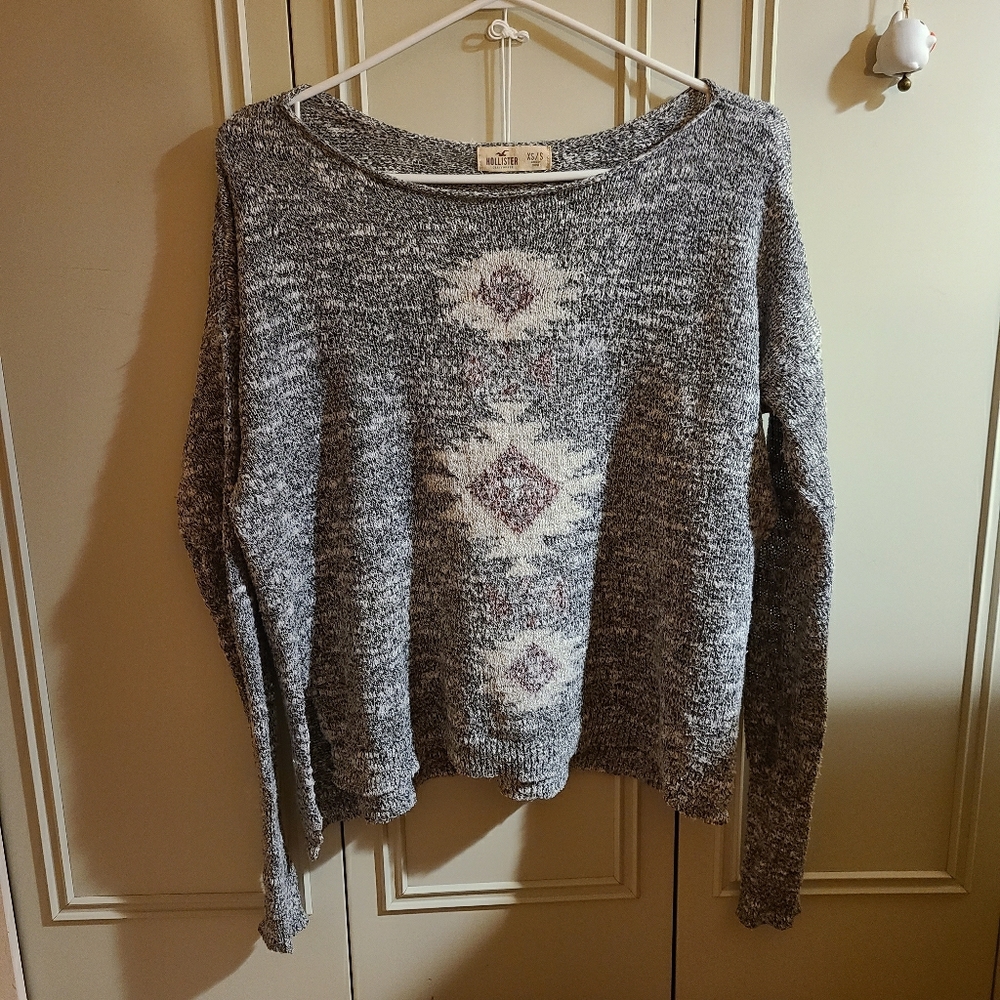 Hollister grey marled sweater
